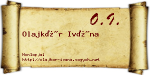 Olajkár Ivána névjegykártya